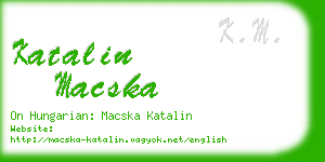 katalin macska business card